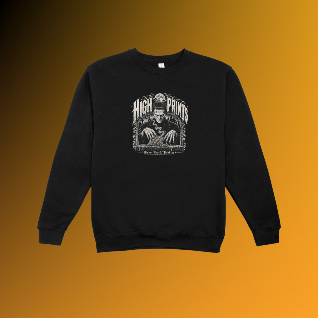 High Prints Midnight Harvest Sweatshirt in black, front view