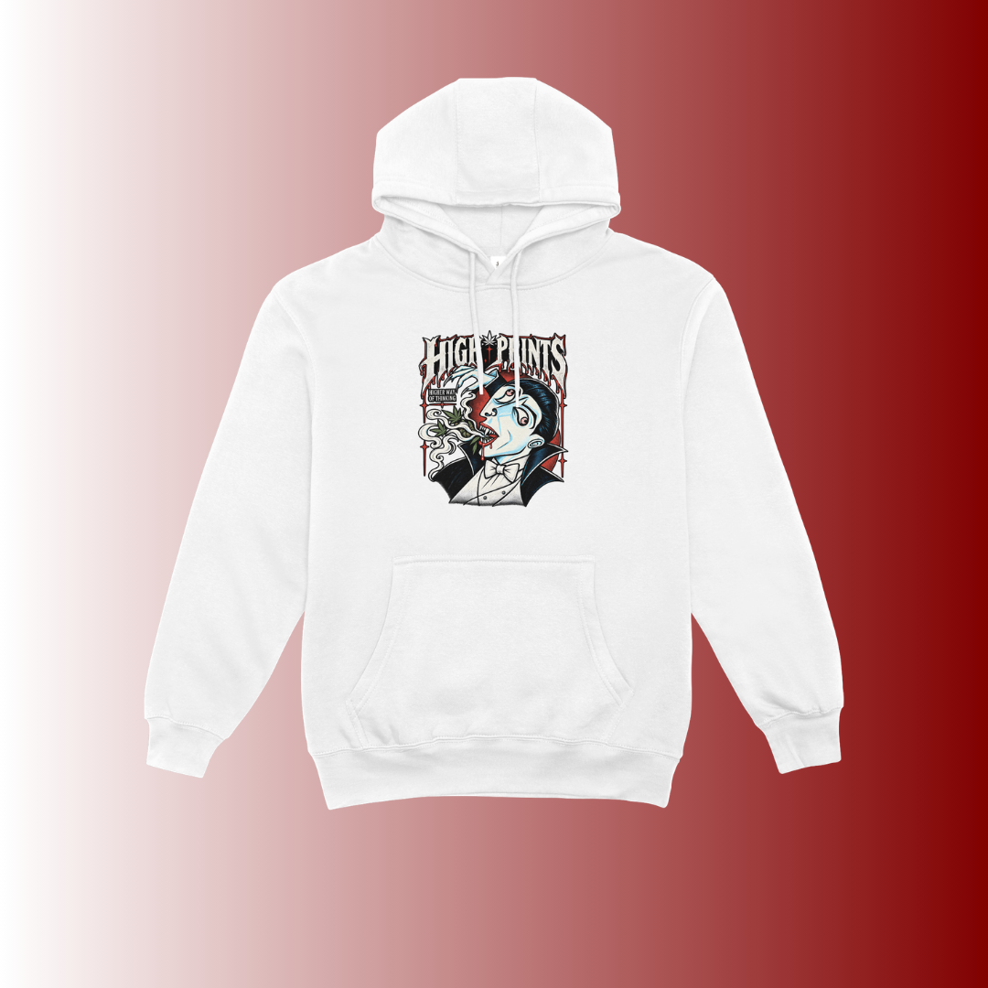 High Prints Bloodshot Hoodie in white, front view